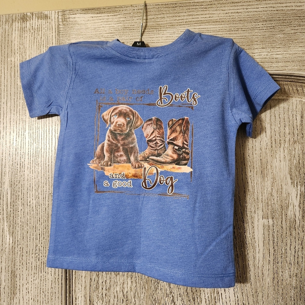 Boys, Boot, And Dog Toddler T Shirt